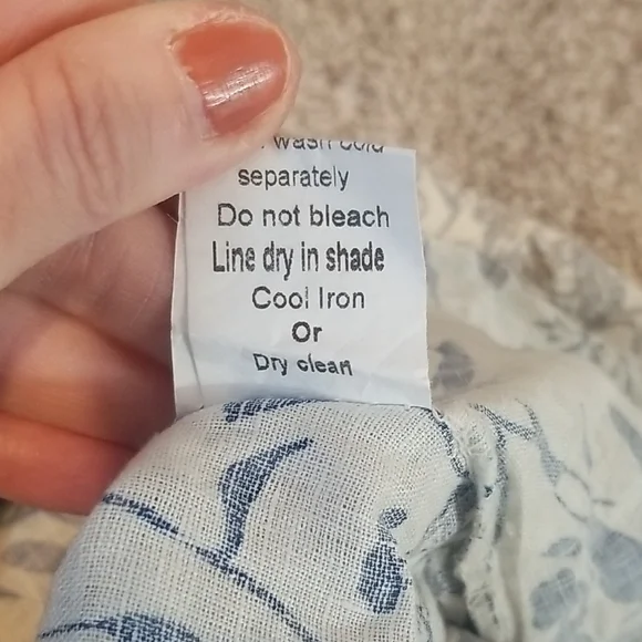 Elegant Blue Floral Long Sleeve Dress - Picture 6 of 6